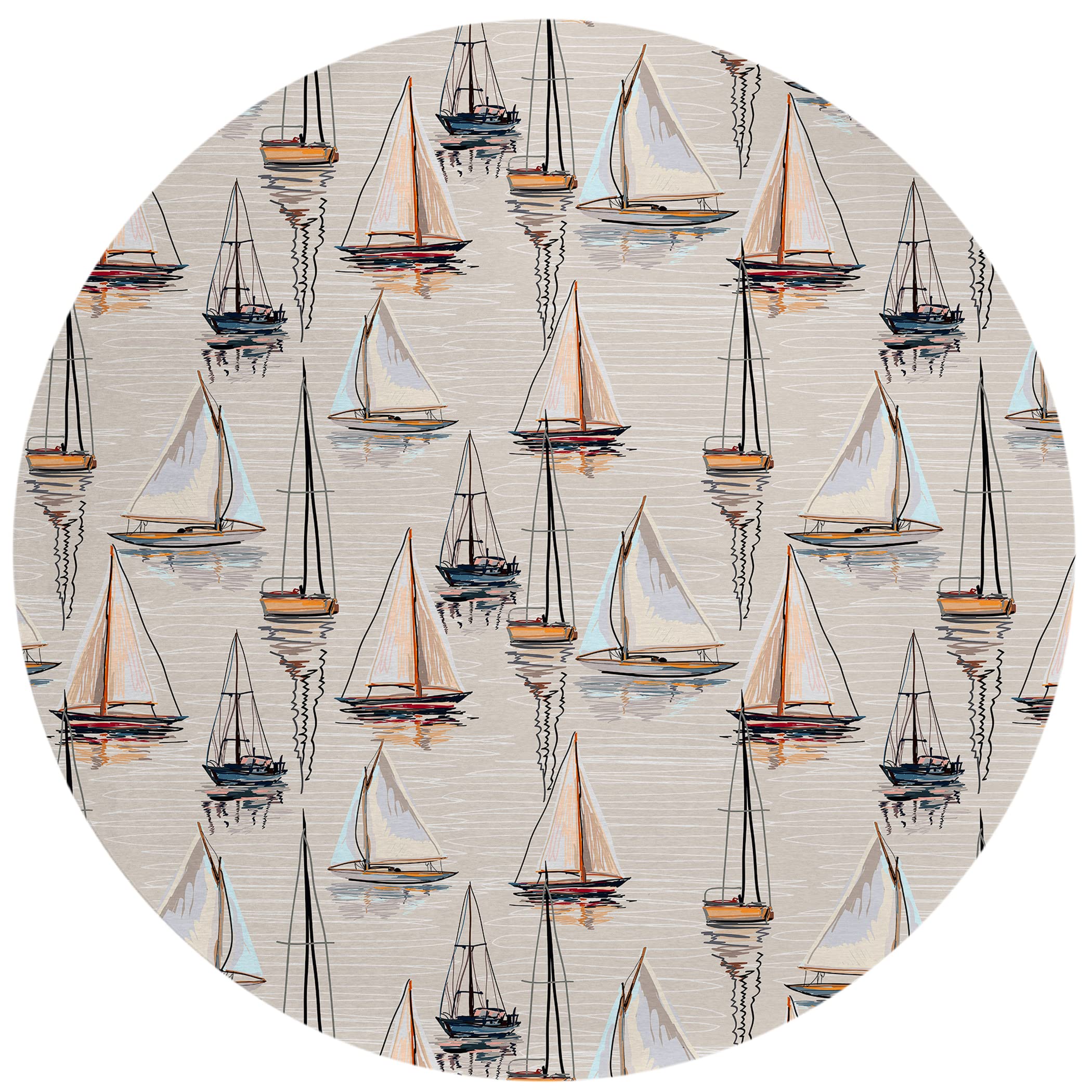 Addison Rugs Harpswell Ahp38 Pearl 8' X 8' Indoor Outdoor Round Rug, Easy Clean, Machine Washable, Non Shedding, Bedroom, Living Room, Dining Room, Kitchen, Patio Rug
