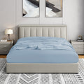 Cathay Home California King Fitted Sheet - Double Brushed Ultra Soft – Wrinkle & Fade Resistant - 16' Deep Pocket Fitted Sheet Only - Good Fit For 14'-18' Deep Mattress (Cal King, Blue Fog)