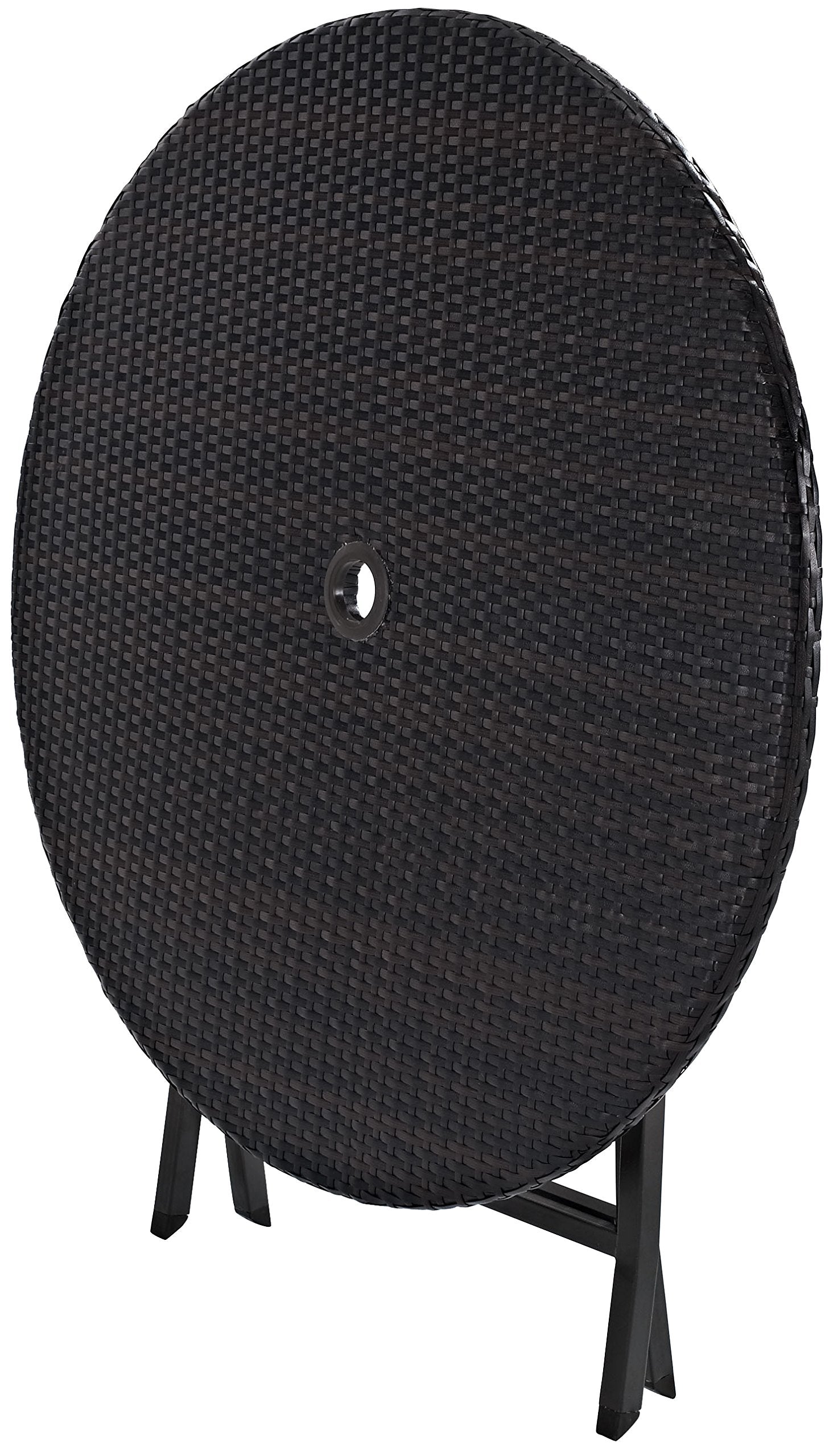 Palm Harbor Outdoor Wicker Folding Table - Thumbnail 3