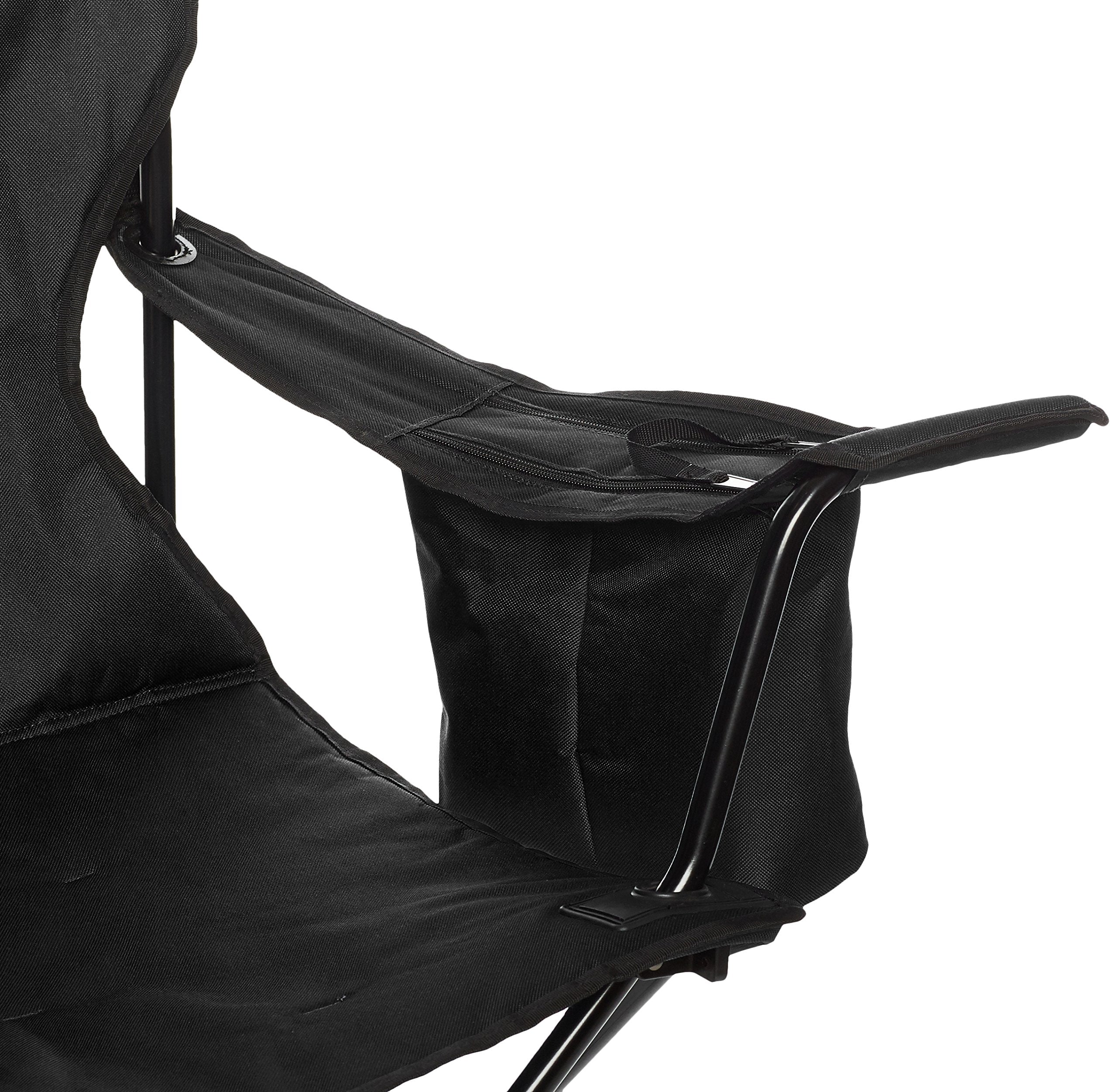 Amazon Basics Folding Camp Chair, Padded, Black, Large