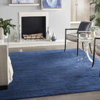 Nourison Essentials Indoor/Outdoor Midnight Blue 8' X 10' Area Rug, Easy Cleaning, Non Shedding, Bed Room, Living Room, Dining R