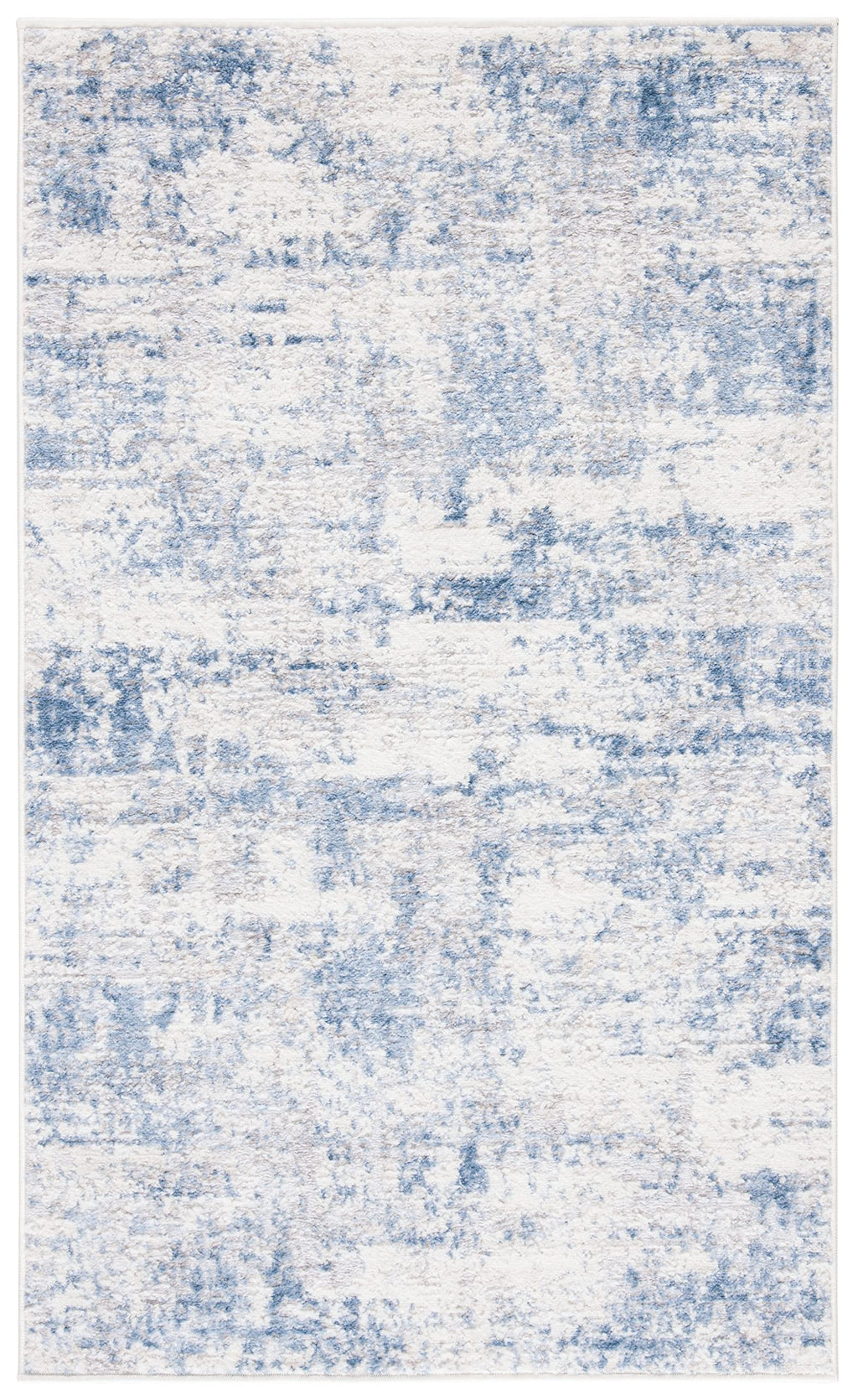 Safavieh Amelia Collection Accent Rug - 3' X 5', Ivory & Blue, Modern Abstract Design, Non-Shedding & Easy Care, Ideal For High