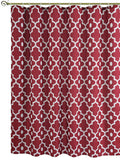 Biscaynebay Textured Fabric Shower Curtains 72' X 72', Burgundy Morocco Pearl Printed Linen Modern Hotel Luxury Quality Cloth
