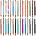 Zonon 30 Pcs Glitter Ballpoint Pens For Woman Fancy Shiny Ballpoint Pens Metal Retractable Ballpoint Pens Black Ink Medium Point