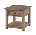 Martin Svensson Home Monterey End Table - Reclaimed Natural Wood Finish- Coastal Style - With Shelf And Cabinet For Storage