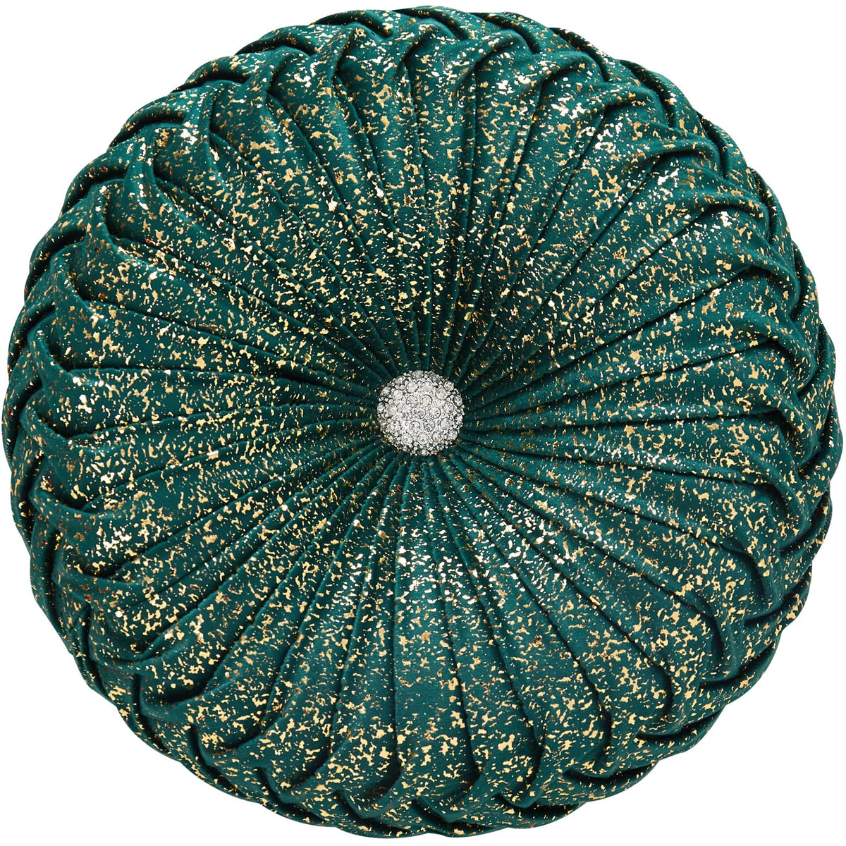 Eucior Round Throw Pillows,Green Pillows,Green And Gold Throw Pillows,Pumpkin Pleated Handmade Green Round Velvet Decorative Pil
