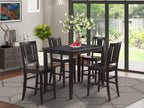East West Furniture BUCK5-BLK-W 5 Piece Kitchen Counter Set Includes a Rectangle Dining Room Table and 4 Dining Chairs, 30x48 Inch, Black