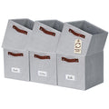 DECOMOMO Storage Bins, Cube Storage Bin with Labels, Fabric Storage Cubes for Shelves (11 / 6pcs, Light Texture Grey)