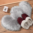 Mudder 2 Pieces Heart Shaped Rug Faux Room Fluffy Carpet Heart Shaped Door Mat For Room Bedroom, 12 X 16 Inch(Gray)