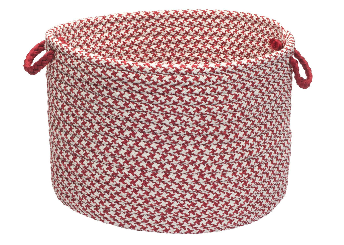 Colonial Mills Outdoor Houndstooth Tweed Utility Basket, 18 By 12Inch, Sangria