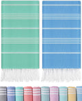 Antfuny 2 Packs Turkish Beach Towels Pool Towel Beach Mat Sauna Blanket Fast Drying Sand Proof Cute Aesthetic Travel Trip XXL Bi