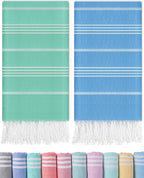 Antfuny 2 Packs Turkish Beach Towels Pool Towel Beach Mat Sauna Blanket Fast Drying Sand Proof Cute Aesthetic Travel Trip XXL Bi