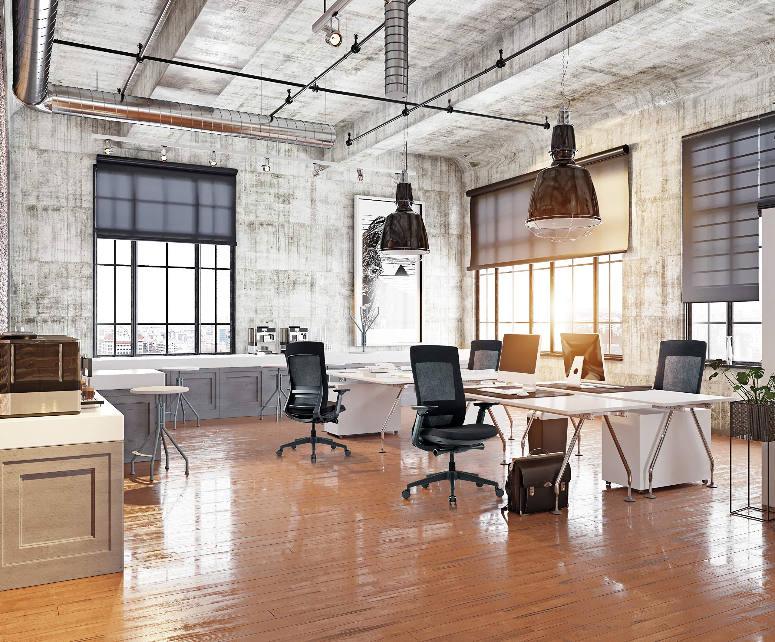 Ergohuman Elevate Black Mesh Back With Black Fabric Seat, Weight Balance, Tilt And Height Adjustment, Office Desk Chair (Black Frame)