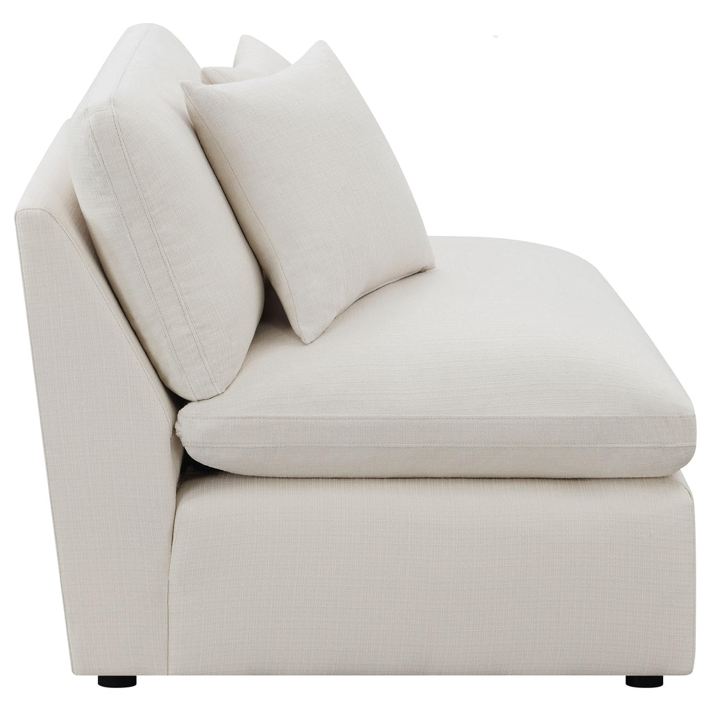 Coaster Hobson Cushion Back Armless Chair Ivory