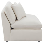 Coaster Hobson Cushion Back Armless Chair Ivory