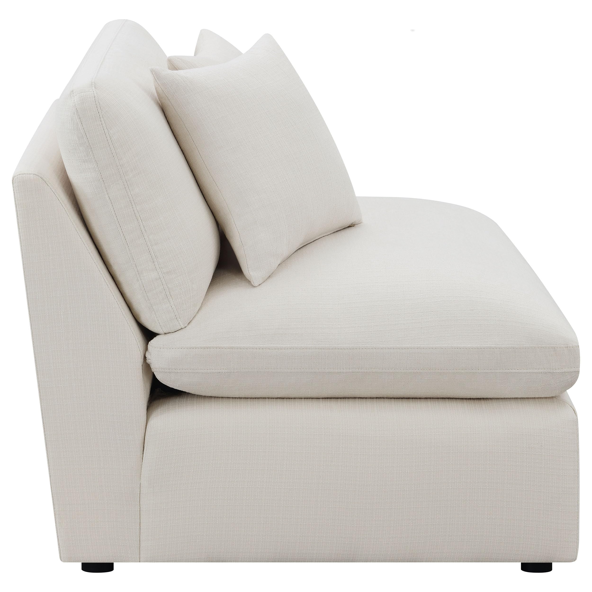 Coaster Hobson Cushion Back Armless Chair Ivory