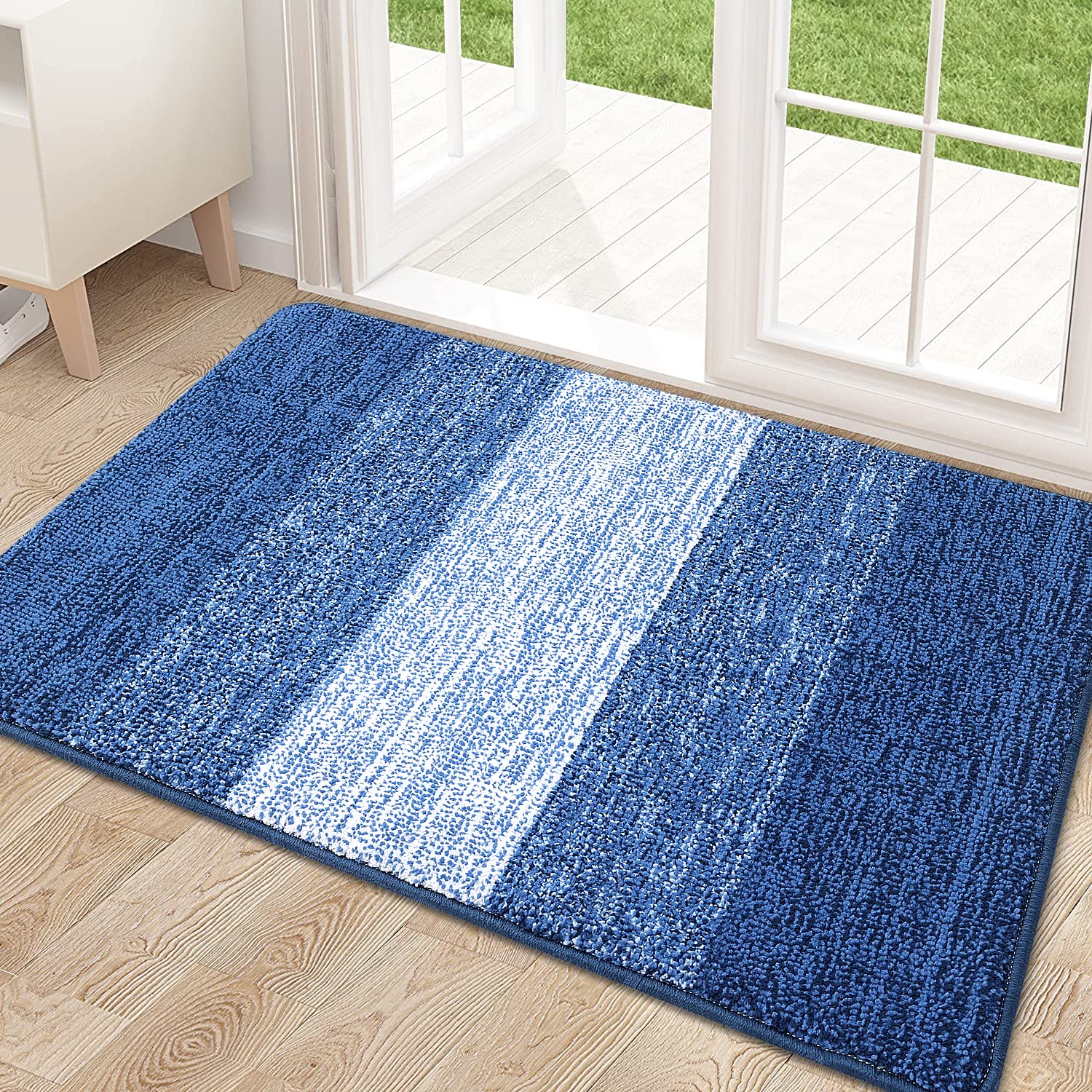 Kitinjoy Indoor Door Mat, 32X20 Non-Slip Absorbent Dirt Trapper Entrance Mat, Low-Profile Washable Inside Floor Mat, Durable Sof