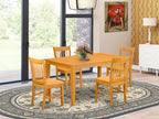 East West Furniture CANO5-OAK-W 5 Piece Kitchen Table Set for 4 Includes a Rectangle Dining Table and 4 Dining Room Chairs, 36x60 Inch, Oak