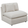 Coaster Hobson Cushion Back Armless Chair Ivory