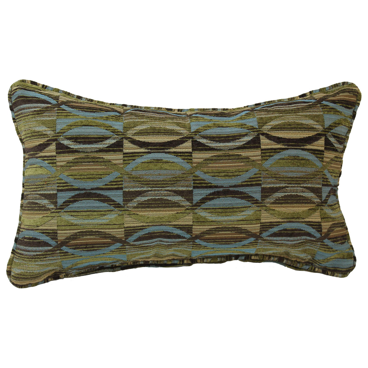 Blazing Needles Corded Rectangular Jacquard Chenille Throw Pillow, 20&quot; x 12&quot;, Earthen Waves