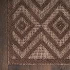 Nourison Versatile Modern Indoor/Outdoor Brown 9' X 12' Area Rug, Easy Cleaning, Non Shedding, Bed Room, Living Room, Dining Room, Backyard, Deck, Patio (9X12)