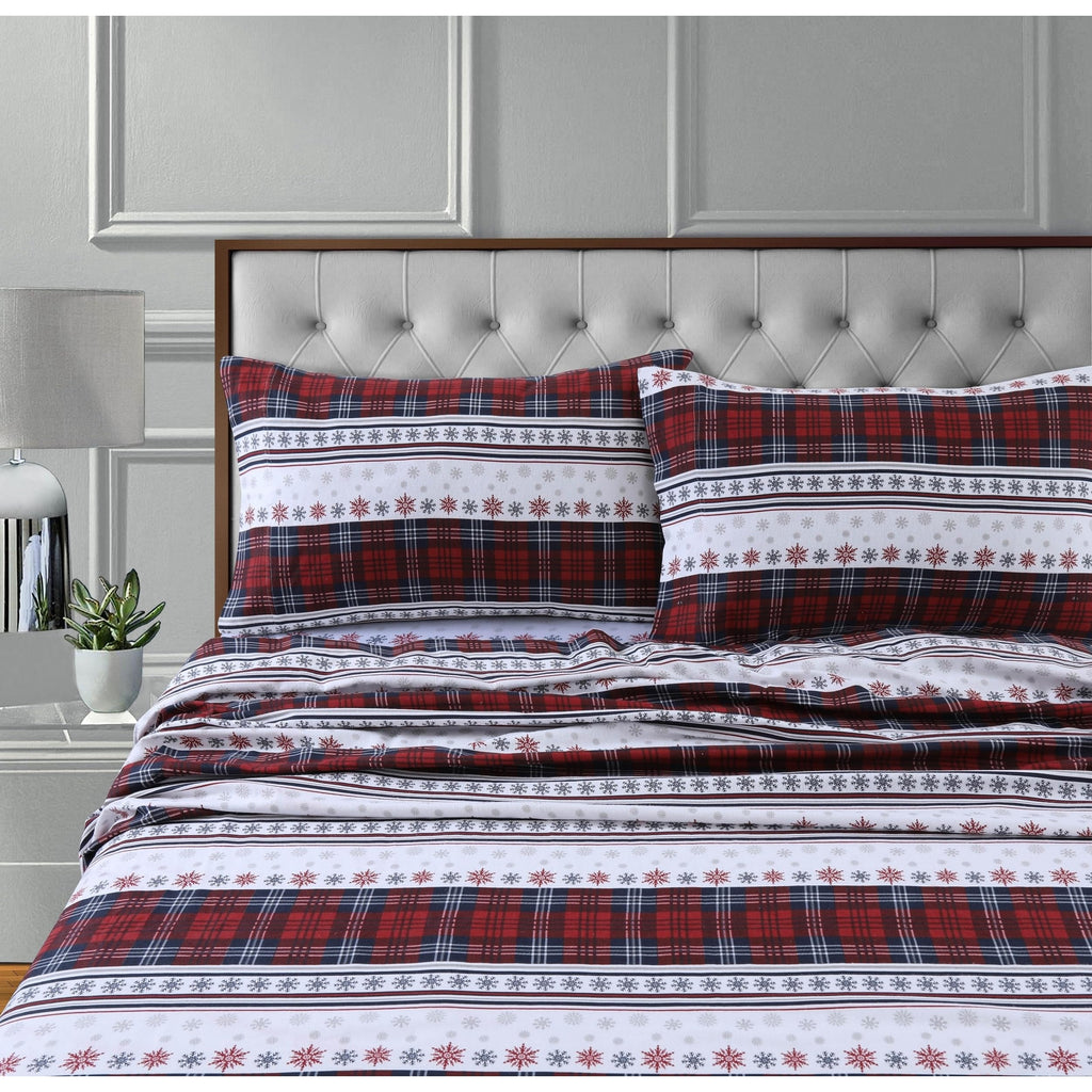 Tribeca Living Costsheetckdr Deep Pocket Sheet Set, Cal King, Comfy Stripe