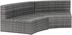 Crosley Furniture Catalina Outdoor Sectional Sofa, 3-Person Wicker Patio Couch For Deck, Backyard, Poolside, Gray