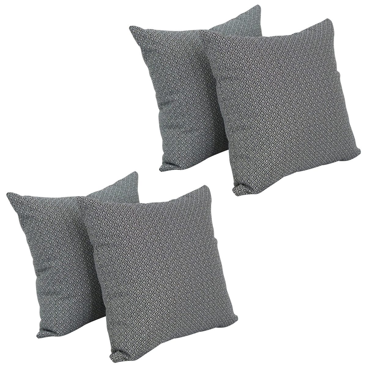 Blazing Needles Square Polyester Jacquard Throw Pillows, 17&quot;, Hazeltsb Domino 4 Count