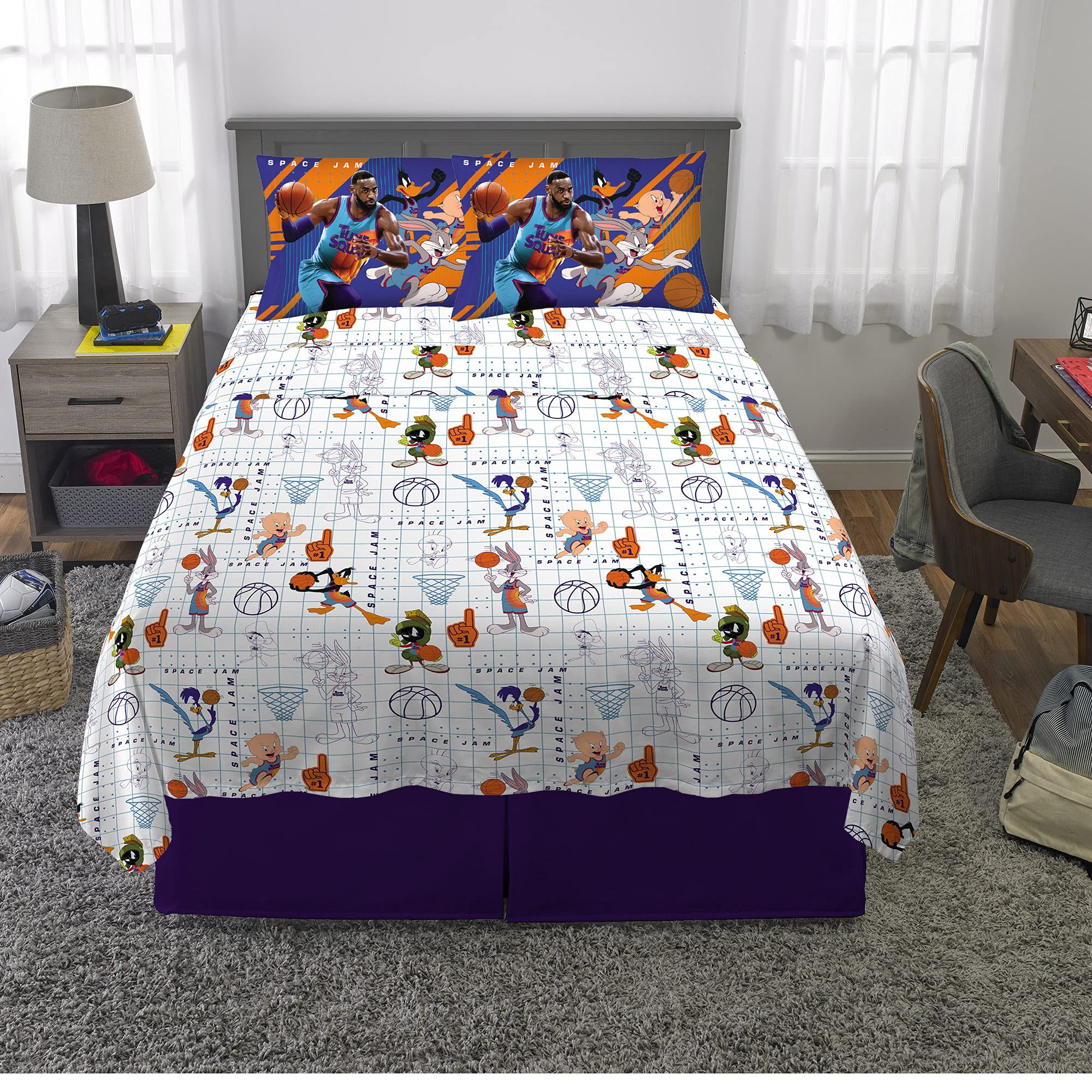 Franco Kids Bedding Super Soft Microfiber Sheet Set, Full, Space Jam 2 A New Legacy