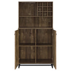 Coaster Home Furnishings Mendoza 2-Door Home Bar Cabinet Wine Storage Rustic Oak