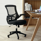 Flash Furniture Kelista Mid-Back Black Mesh Swivel Ergonomic Task Office Chair with Flip-Up Arms