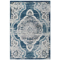 Modway Entourage Malia Distressed Vintage Floral Persian Medallion Area Rug, 5X8, Ivory And Blue