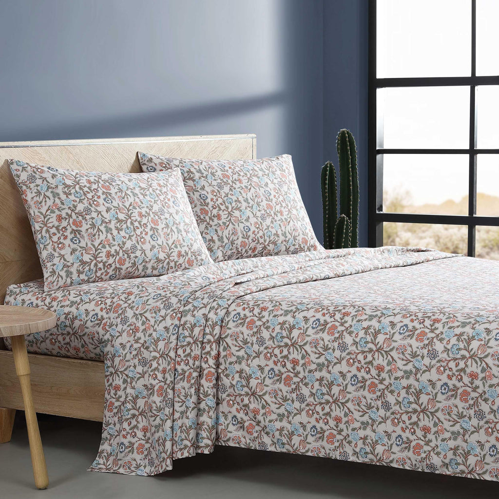 Wrangler - Twin Sheet Set, Silky & Lightweight Bedding Set, Floral Luxurious Bedding Set, Yellowstone Inspired, Oeko-Tex Certified (Westward Floral Beige, Twin)