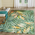 Liora Manne Marina Indoor/Outdoor Power Loomed Synthetic Blend Low Profile Area Rug - Contemporary Graphic Botanical Floral Colo
