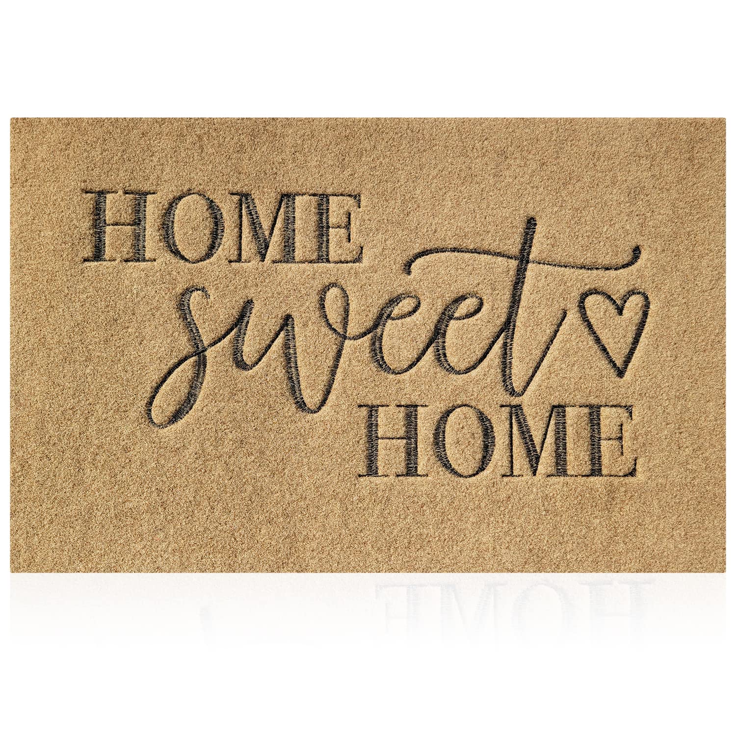Aazzkang Brown Front Door Mat With Non Slip Rubber Backing Durable Welcome Mats For Entrance Easy To Clean Home Sweet Home Doorm