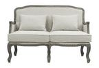 Acme Furniture Upholstered Loveseat with Nailhead Trim, Cream and Brown