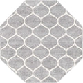 Unique Loom Trellis Frieze Collection Area Rug - Rounded (5' Octagon, Light Gray/ Ivory)