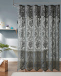 Warm Home Designs Grey Lace Shower Curtain 72 X 72 Inches With Attached Valance & 7 Tassels. Luxury Farmhouse Shower Curtains Fo