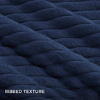 Bedsure Fluffy Comforter Set King - Super Soft Faux Fur Comforter King Size Navy, Winter Warm Fleece Bedding Set, Plush Fuzzy Be
