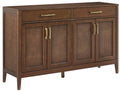 Crosley Furniture Milo Modern Sideboard Buffet Cabinet With Storage Cabinets And Drawers, Kitchen, Dining, Dark Brown