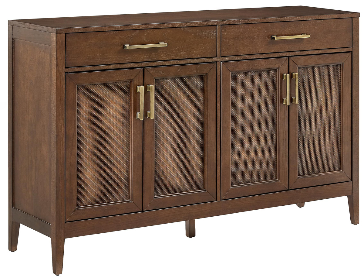 Crosley Furniture Milo Modern Sideboard Buffet Cabinet With Storage Cabinets And Drawers, Kitchen, Dining, Dark Brown