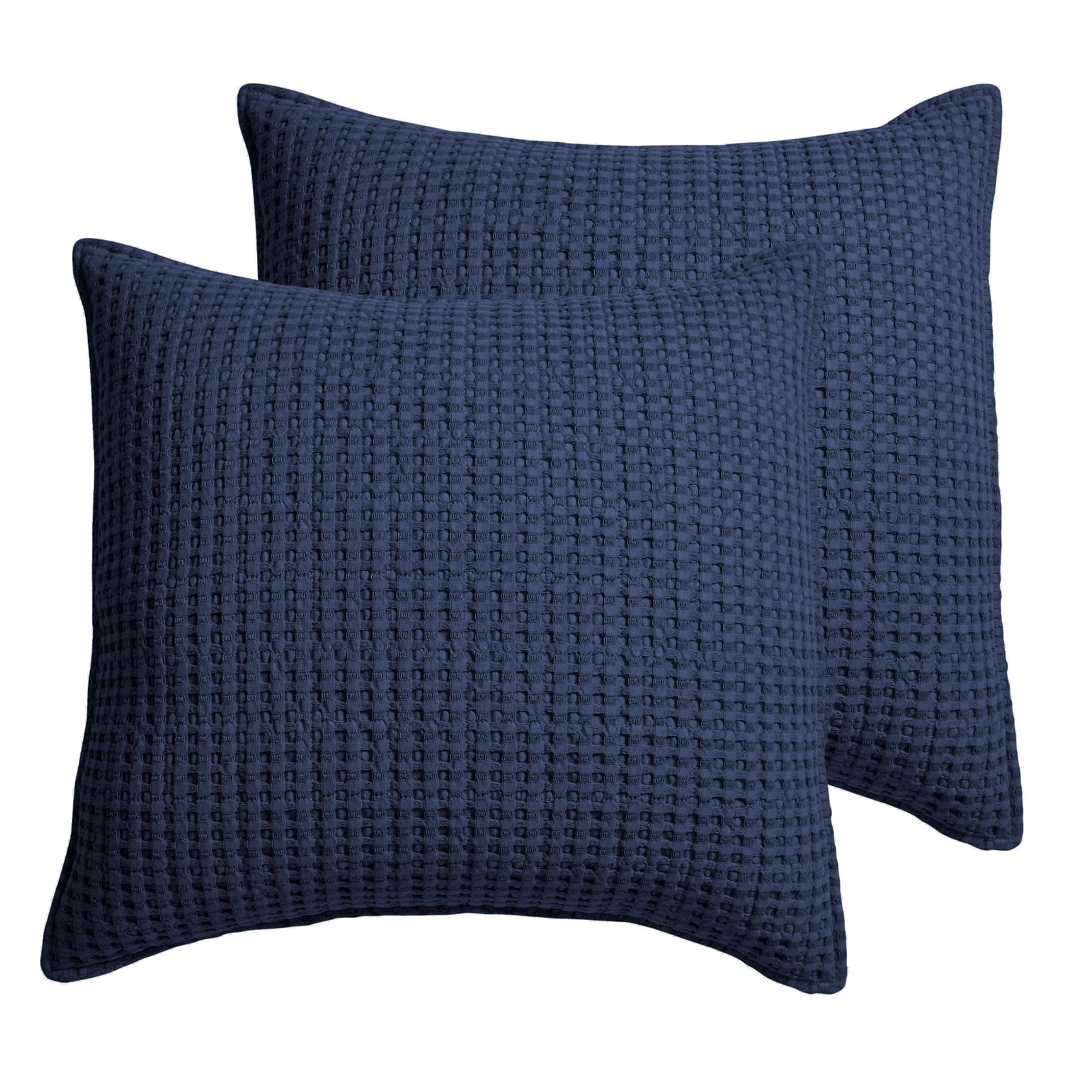 Levtex Home - Mills Waffle - Euro Sham (Set Of Two) - Navy - Sham Size (26 X 26In)