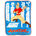 Silver Buffalo Avatar The Last Airbender Featuring Aang, Zuko, Katara, Sokka Wolf, Toph Beifong, Appa, And Momo 45' X 60' Flee