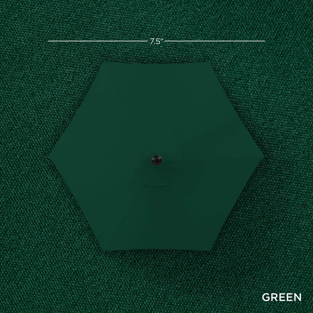 Best Choice Products 7.5Ft Heavy-Duty Round Outdoor Market Table Patio Umbrella W/Steel Pole, Push Button Tilt, Easy Crank Lift - Green