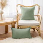 Home Brilliant Outdoor Pillows Covers 16 X 16 Waterproof Sage Green Pillow Covers For Patio Garden Bedroom Backyard, 16X16 Inch,
