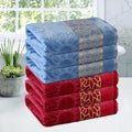 Urbane Home Pack of 6 Soft Cotton Bathing Towel for Men/Women | 450 GSM Fade/Wrinkle Resistant Towels | 30x60 Inches  Velvet Ma