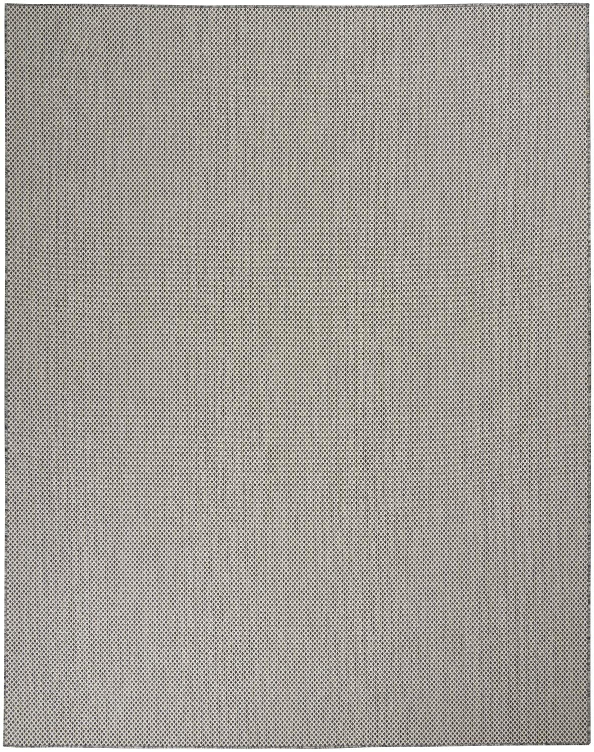 Nourison Courtyard Indoor/Outdoor Area Rug 8' X 10', Ivory Charcoal, Rectangular Geometric Easy Cleaning Non Shedding Bed Room L