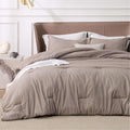 Bedsure California King Comforter Set - Khaki Cal King Size Comforter, Soft Bedding For All Seasons, Cationic Dyed Bedding Set,