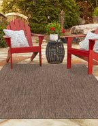Unique Loom Outdoor Solid Collection Area Rug (5' 3'' X 7' 1'' Rectangle Light Brown/Ivory)