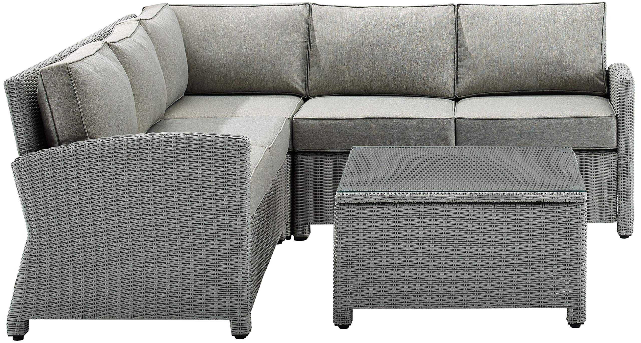 Crosley Furniture Bradenton 4-Piece Outdoor Sectional Sofa - Thumbnail 2